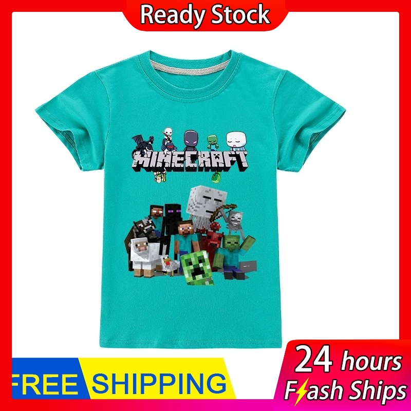 Kids Minecraft T shirt Children Clothing Game T Shirt Kids Boys Clothes Girls Unisex Tshirt Shopee Singapore