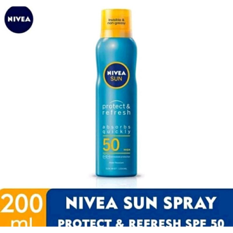 Nivea sun protect & refresh spray spf 50 200ml | Shopee Singapore