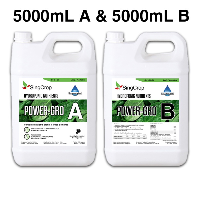 SingCrop POWERGRO 250x for leafy greens / Hydroponic Nutrients