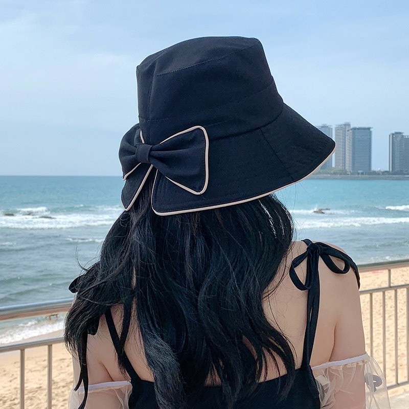 Women's Korean Style Bow Bucket Hat Visors cap Shopee Singapore