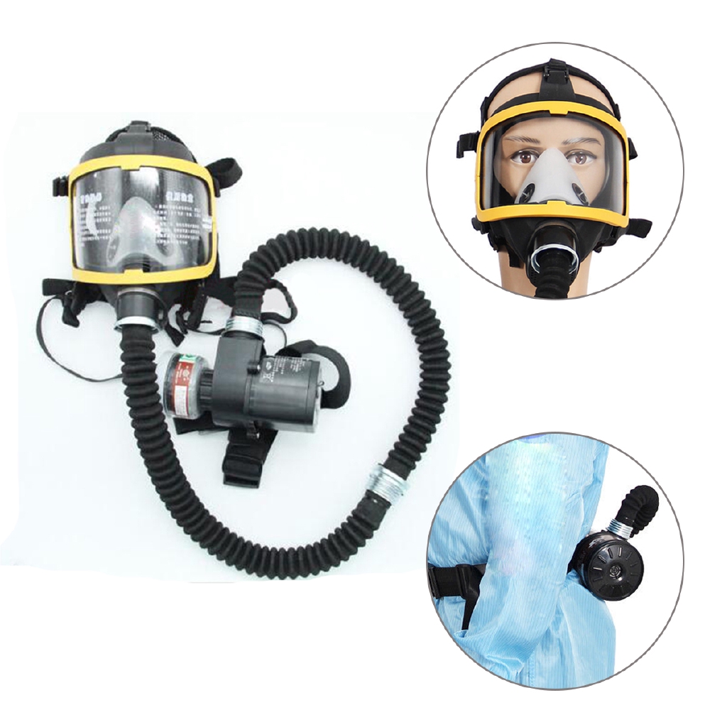 1 Set Electric Constant Flow Supplied Air Fed Full Face Gas Mask ...