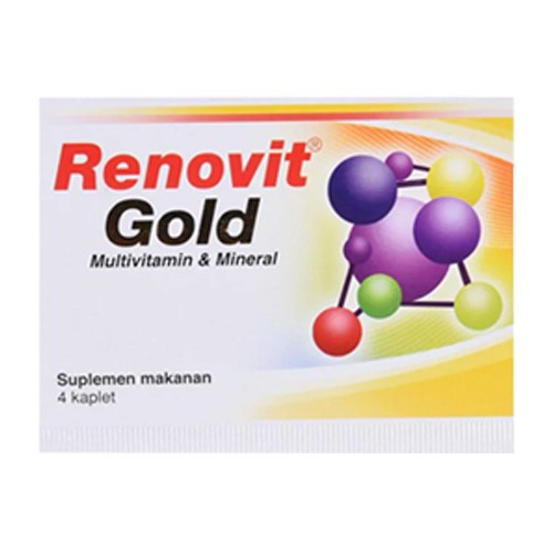 Renovit Gold per Strip isi 4 Kaplet/Multivitamin/Daya Tahan Tubuh/Lansia - Gambar 3