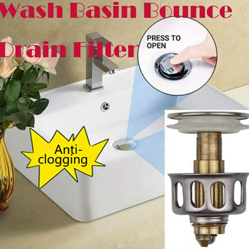 Universal Wash Basin Bounce Drain Filter, Basin Popup Drain Filter