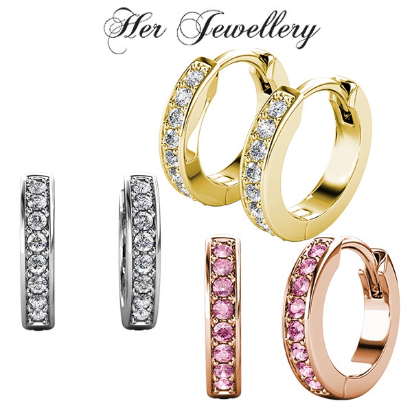 Circle Hoop Earrings - Made with Swarovski Crystals