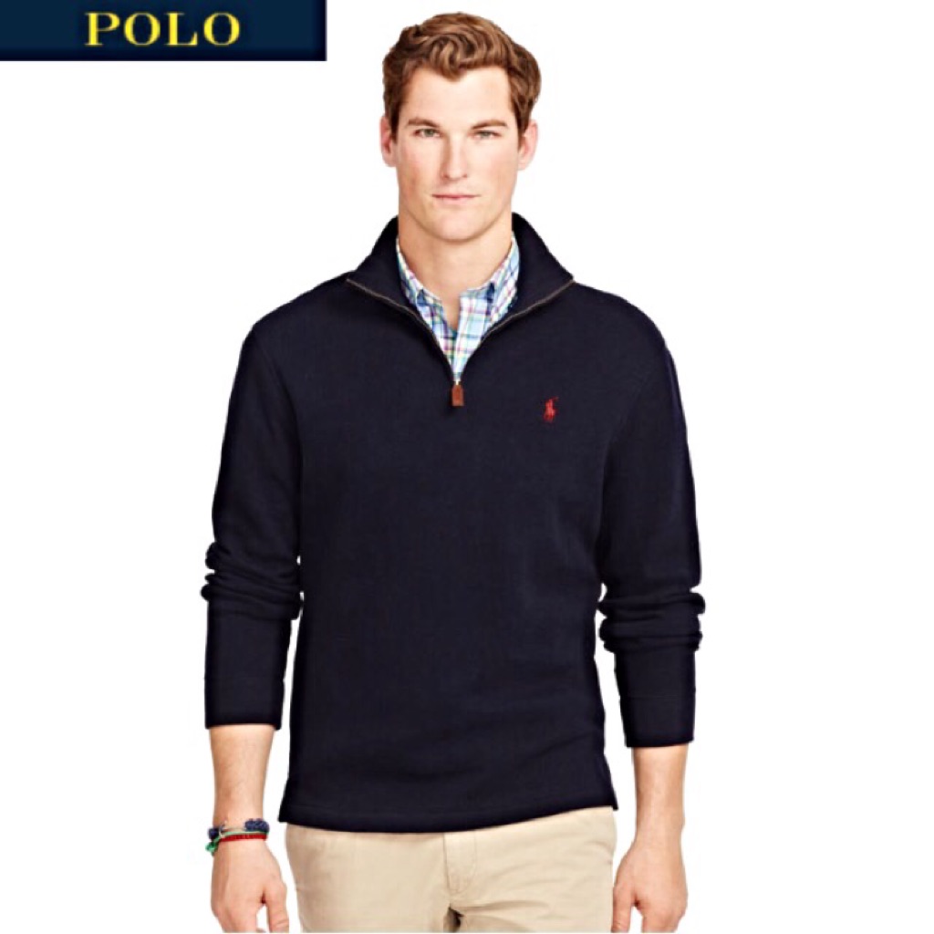 Ralph Lauren French rib half zip pullover | Shopee Singapore
