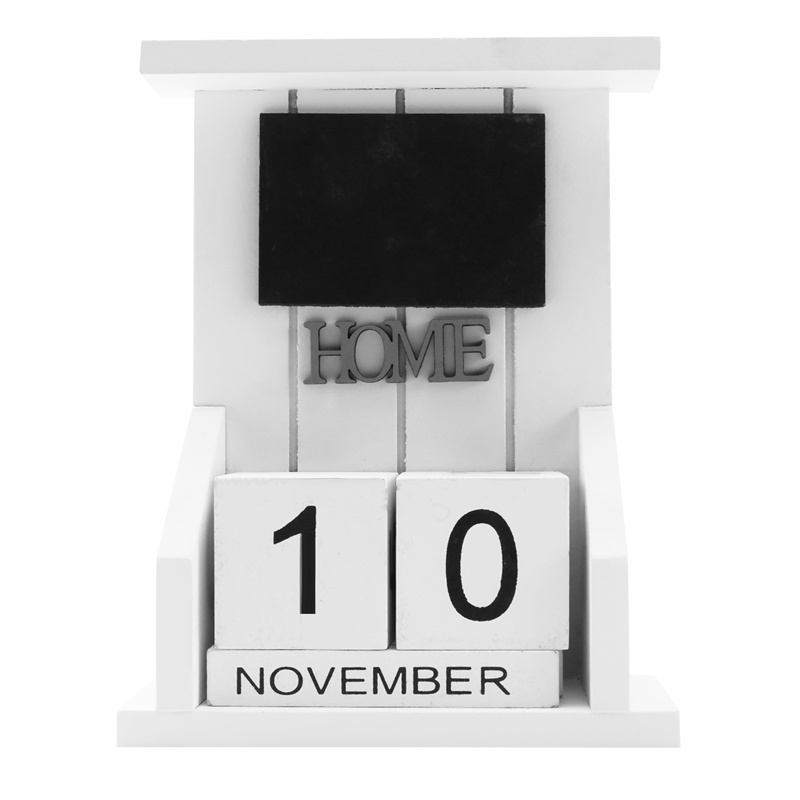 Wooden Desk Block CalendarPerpetual Calendar Month Date Display Home