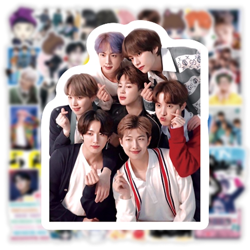 50 pack KPOP Stickers BTS Singers Decals Cartoon Waterproof Stickers ...