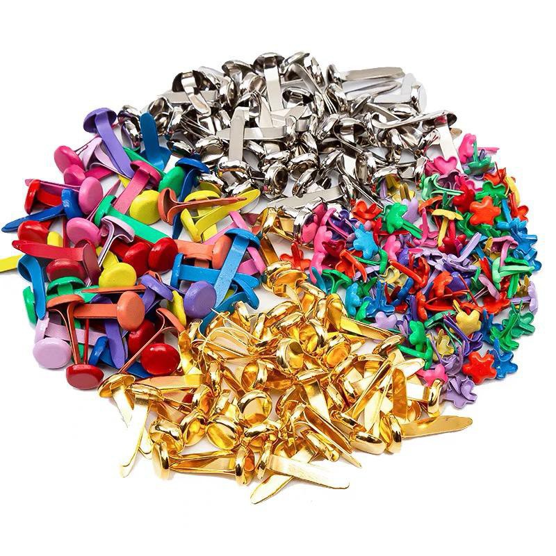 50Pcs Gold Color Pearl Brads Diy Scrapbooking Photo Album Embellishment Decoration Fastener Brads Metal Crafts New