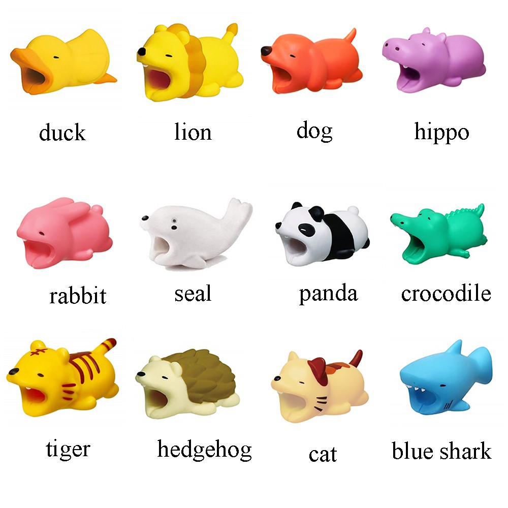 Cute Cable Protector Dreams Cable Bite for USB Charger Lightning Cables, Cartoon Animal Bites Accessory for Most Cell Phone and Tablet Data Lines