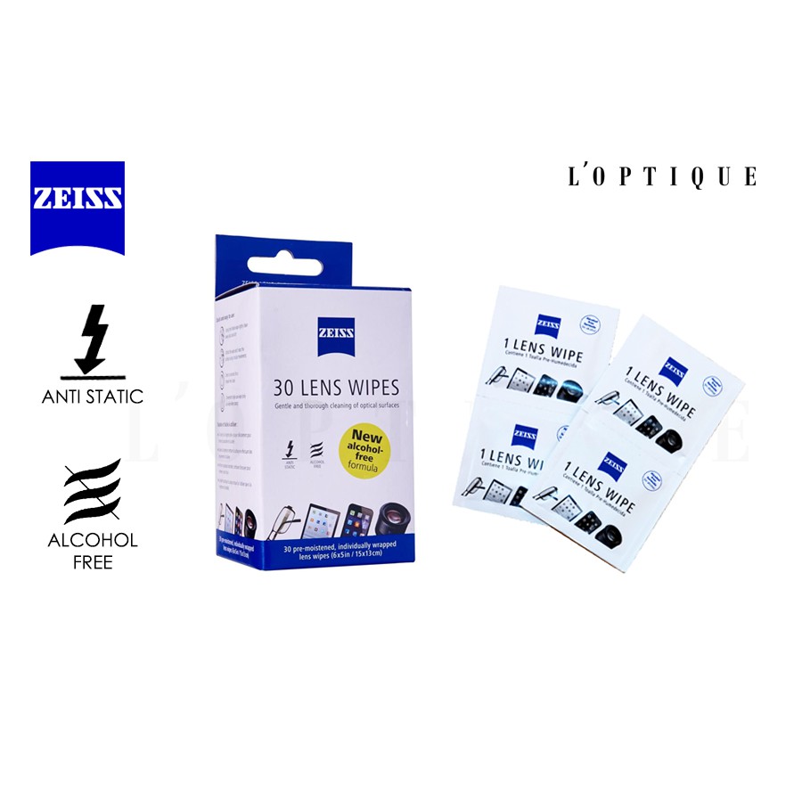 Carl Zeiss Lens Wipes AlcoholFree Formula / Lens Cleaning (30's / box