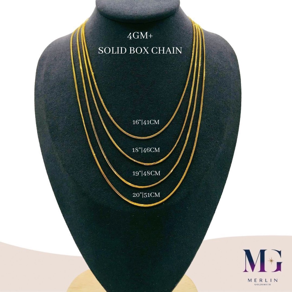 Merlin Goldsmith 22K 916 Gold Solid Box Chain (4GM+) | Shopee Singapore