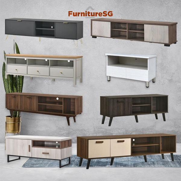 (FurnitureSG) 4ft/5ft/6t Wooden TV Console/Rack/TV Cabinet | Shopee ...