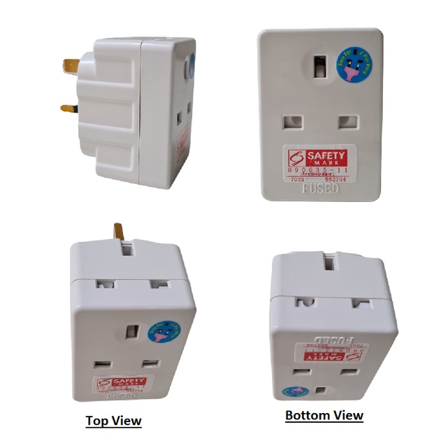 3 Way Electrical Plug Multi Adapter Singapore Safety Marked (2 Pin Plug Compatible) Shopee