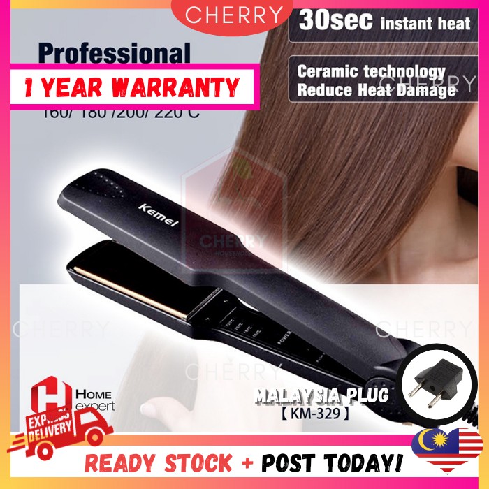 Cherry Kemei Km 329 Iron Ceramic Hair Straightener Styling Tools