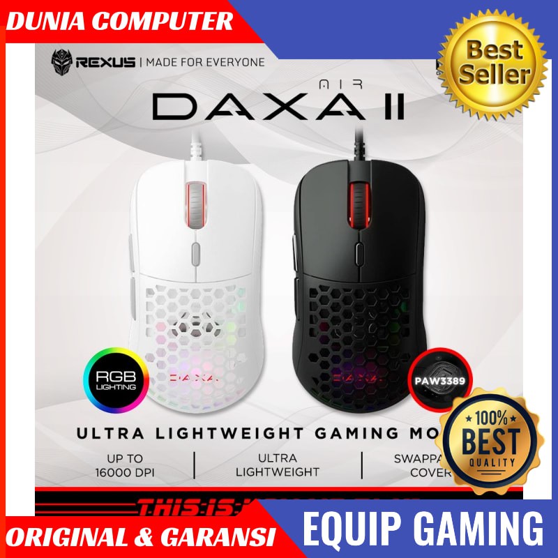 Rexus Daxa Air Ii Rgb Ultra-lightweight Gaming Mouse - Black Mouse Only ...