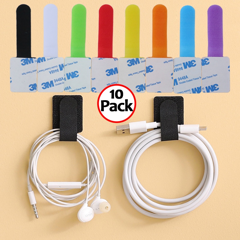 10 Pieces Cable Tie Velcro Tape Cable Management Cable Organizer