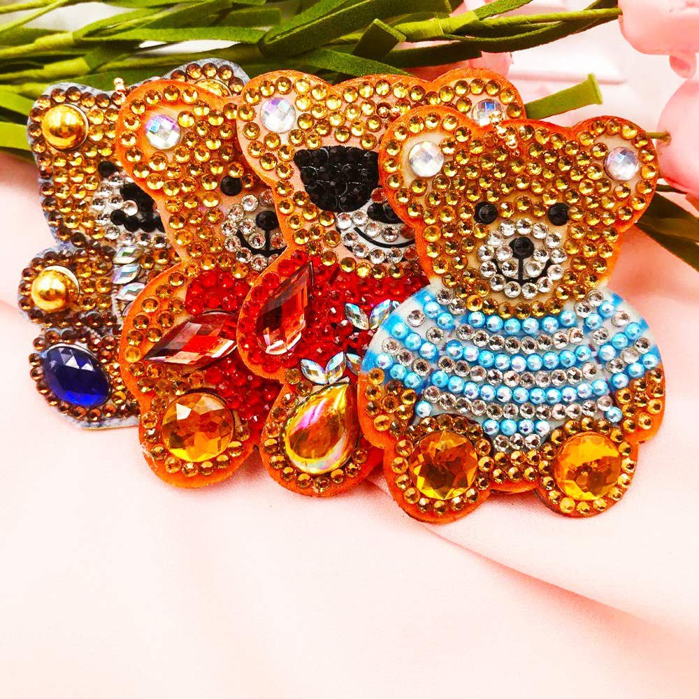 Diamond Mosaic Bear Keychain DIY Rhinestone Drill Painting Kit Key Chain