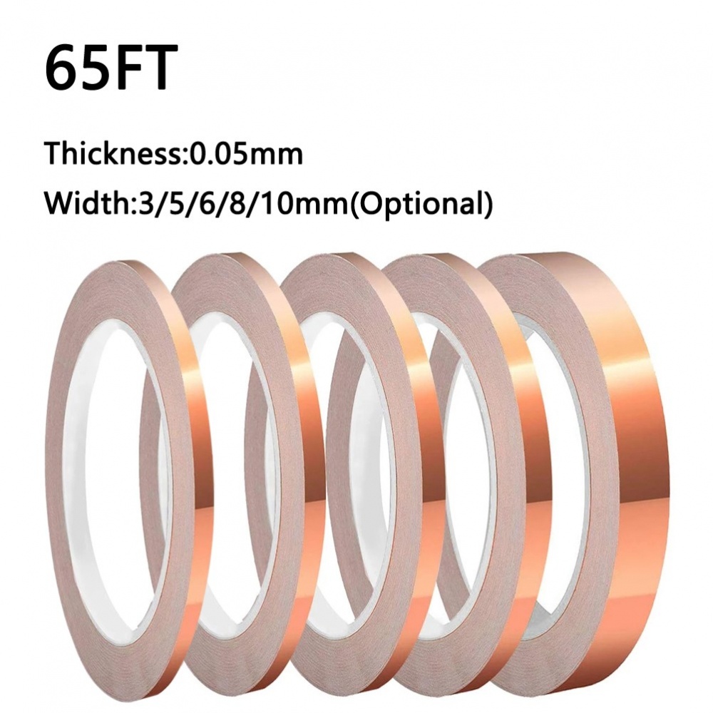 5MM-50MM*30M(0.05mm Thick) Single Adhesive Conductive Copper Foil Tape EMI  Shielding Copper Foil Strip for Stained Glass Work - AliExpress