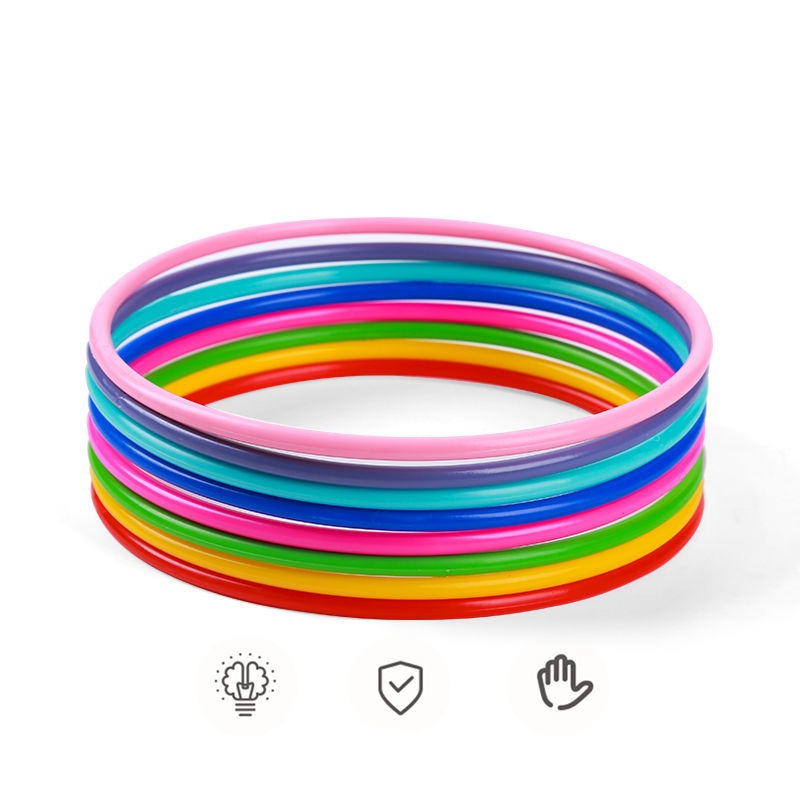 24 Pcs Multicolor Plastic Toss Rings Kids Ring Toss Game Carnival