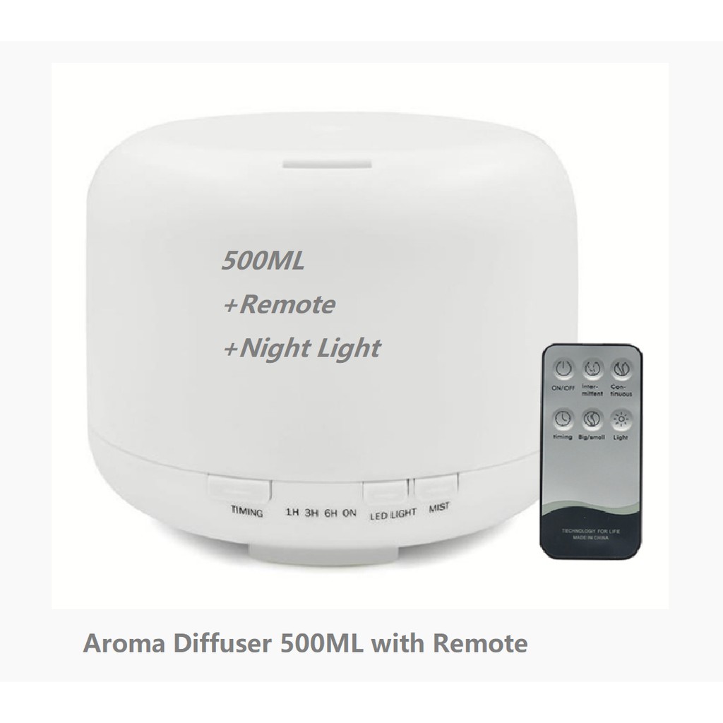 Singapore 500ML Air Humidifier & Aroma Diffuser with Remote And 7 Night