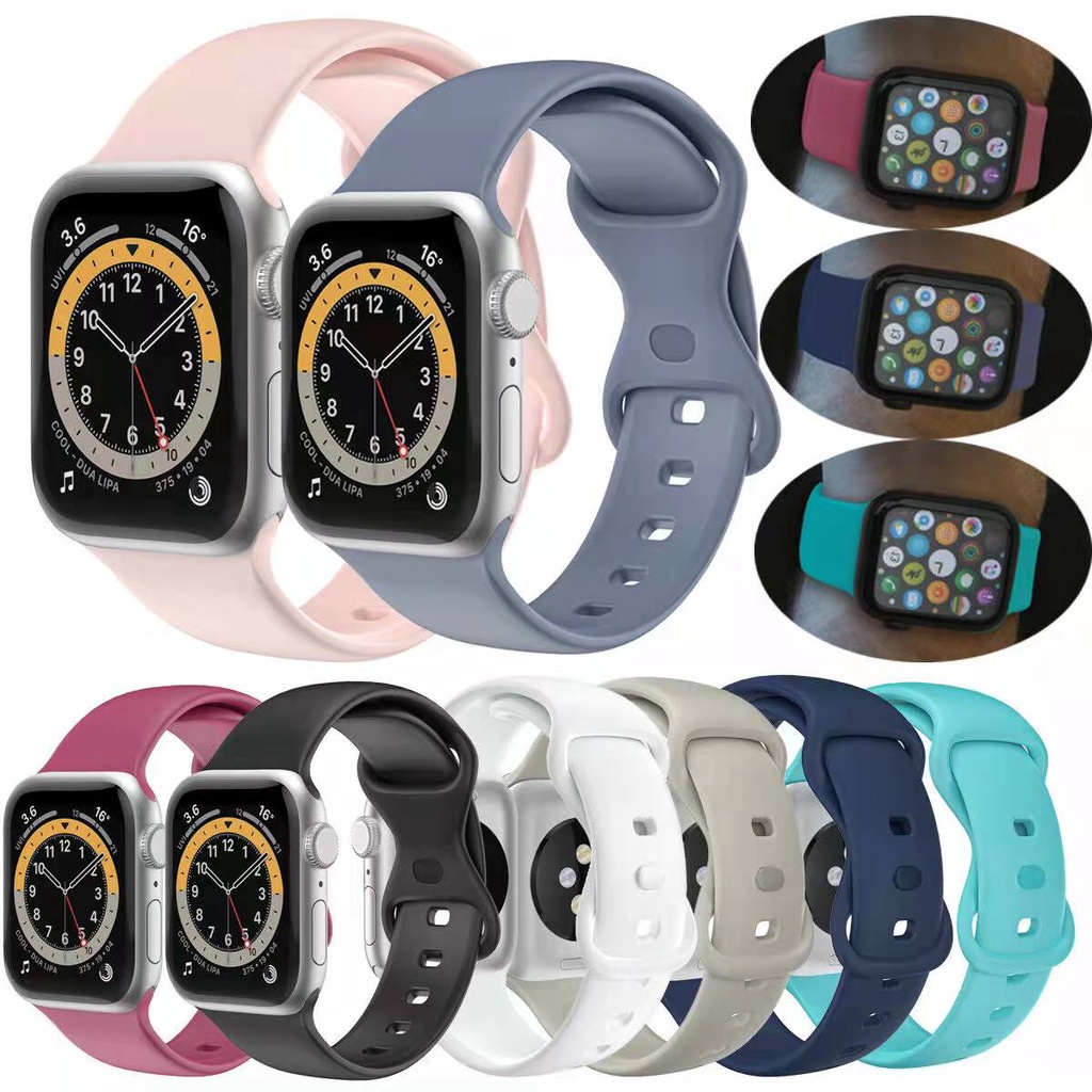 Watch Strap For iWatch Series SE 6 5 4 3 2 Silicone Sport Band ...