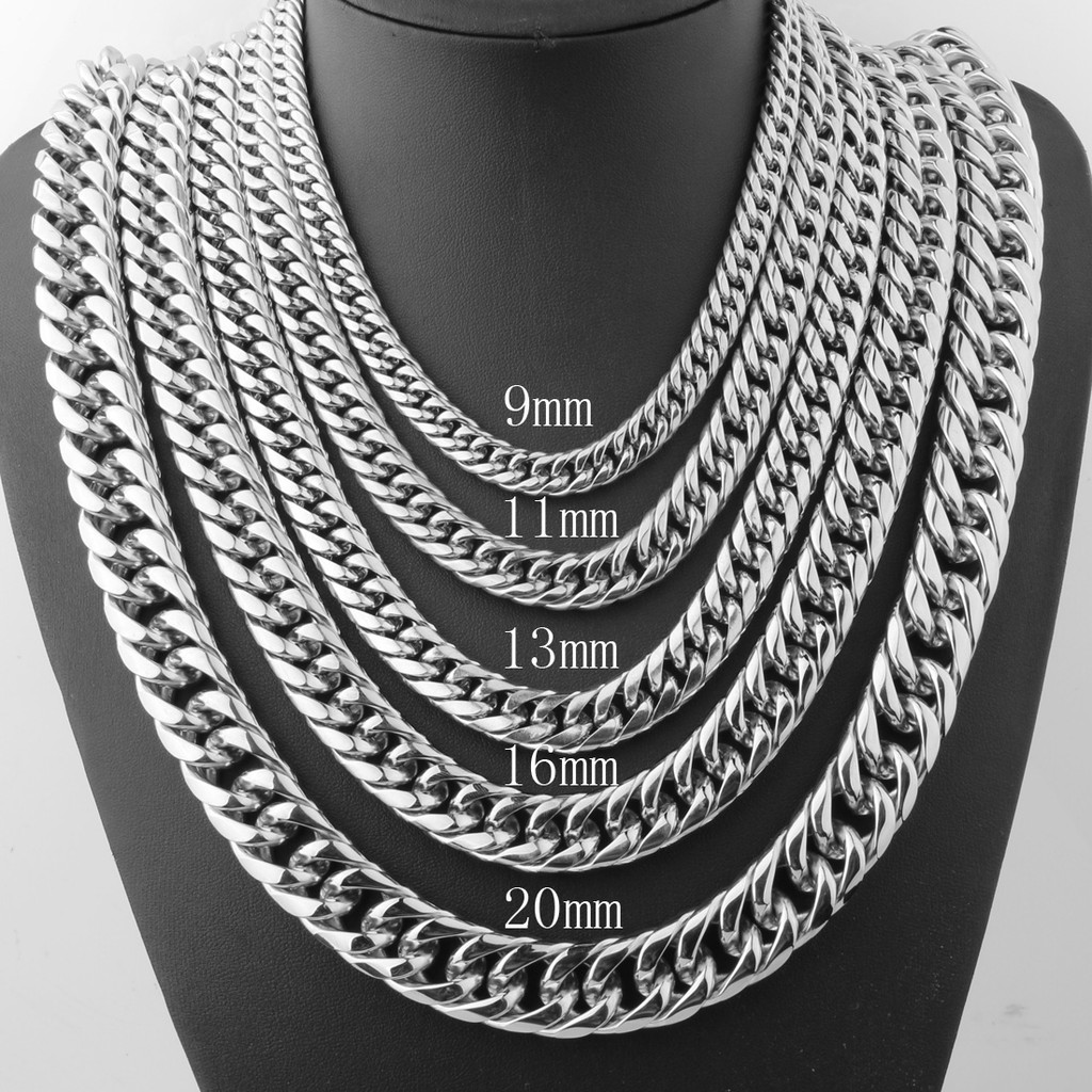 Silver cuban deals link chain 20mm