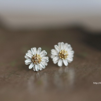 925 sterling silver daisy stud earrings simple popular jewelry