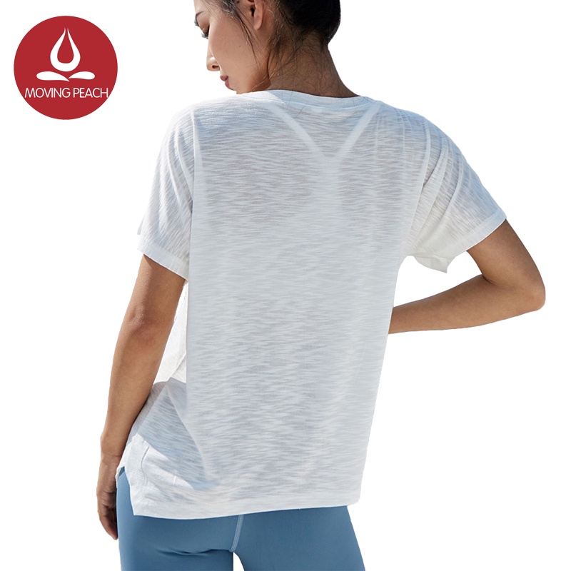 MOVING PEACH Sport top fitness yoga  shirt sport wear t-shirt  gym running ETG