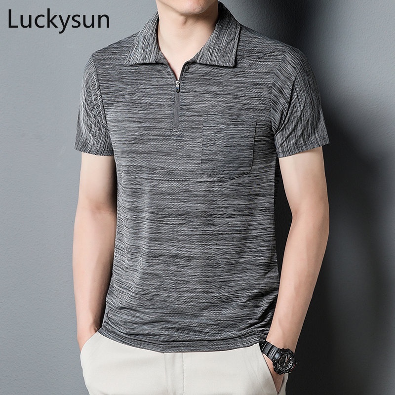[Ready Stock] Polo Shirt Korean Slim Fit Plain Polo Shirt Men Summer ...