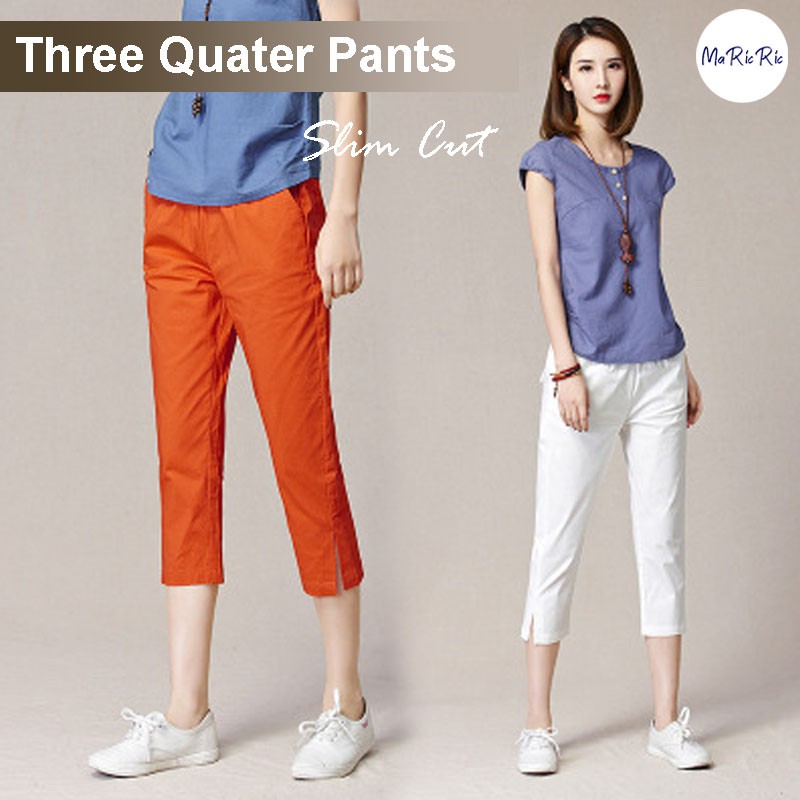 SG InStock) Women Pants / Cropped (Slim Cut. Shorts. Leggings. Yoga. Cargo.  Causal Wear. Office Wear. Linen) - TQP01