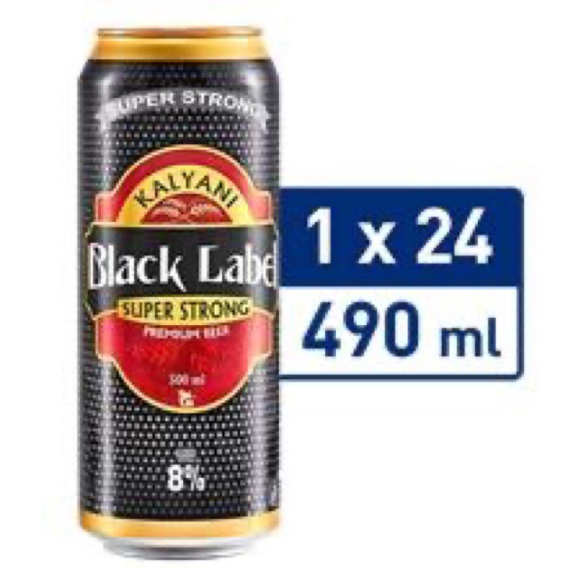 Kalyani Black Label Super Strong Premium Beer Can, 24 x 490ml