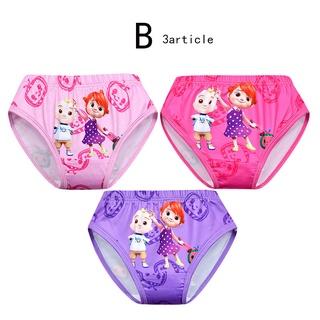 3 Pcs/Lot Kids Cocomelon Underwear Baby Girls Panties Soft Boys Boxer Brief  Children Cartoon Print Underpants Dropshipping 2-8Y