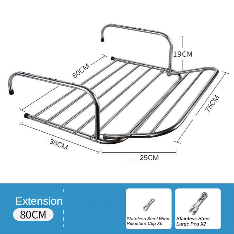 TP Extended clothes drying rack Windowsill Balcony Telescopic clothes ...