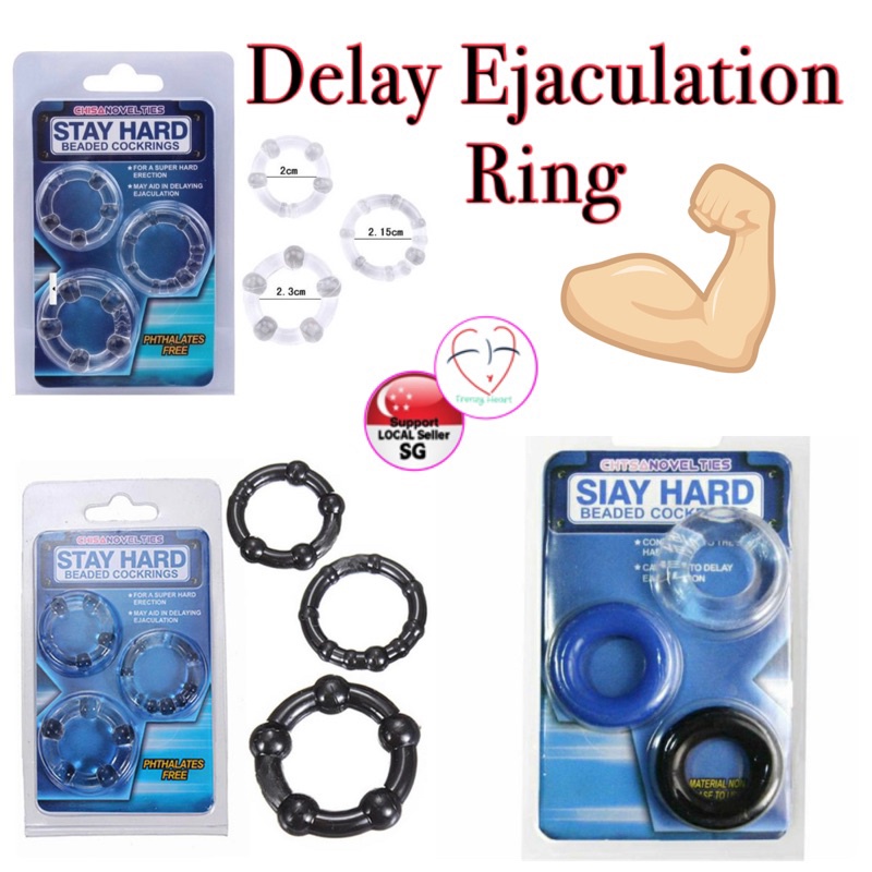 🇸🇬 3pcs/set Stay hard cock / penis rings - premature delay ejaculation ...