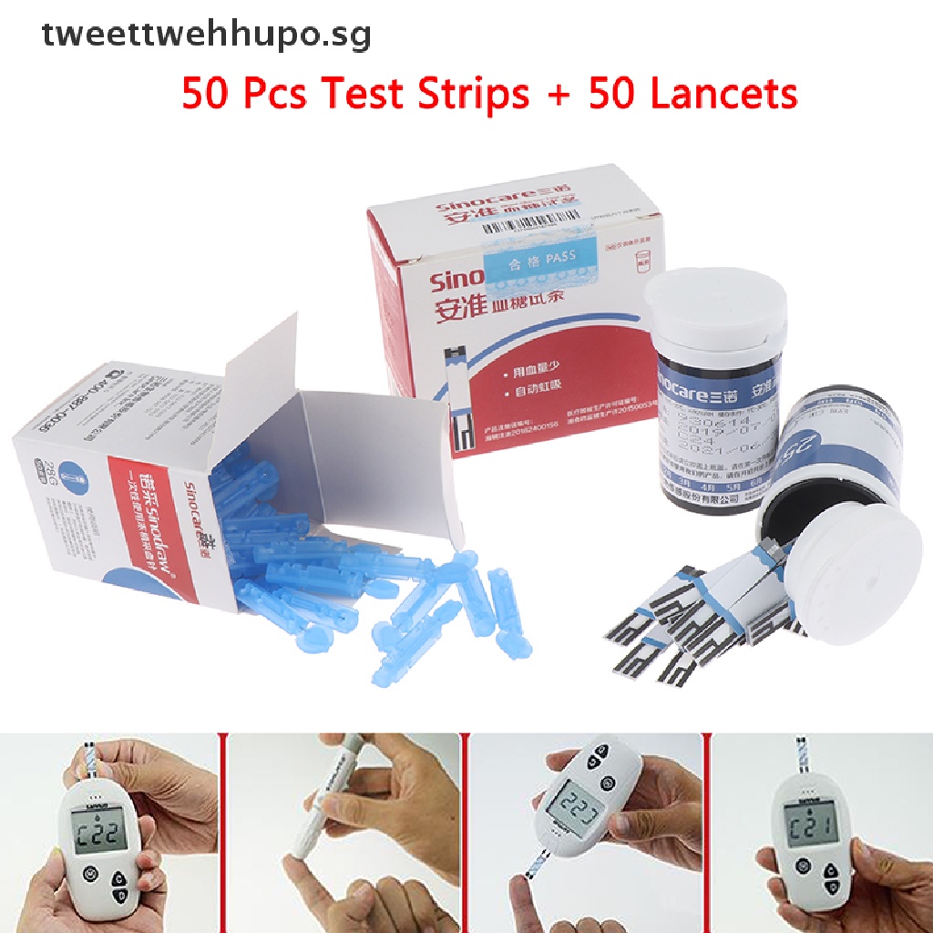 TWE Diabetic Blood Glucose Test Strips 50 pcs + Test Paper 50 pcs
