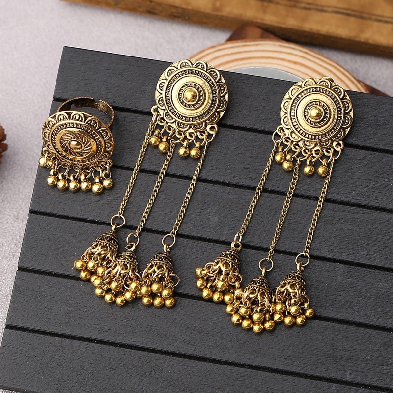 Golden on sale earring set