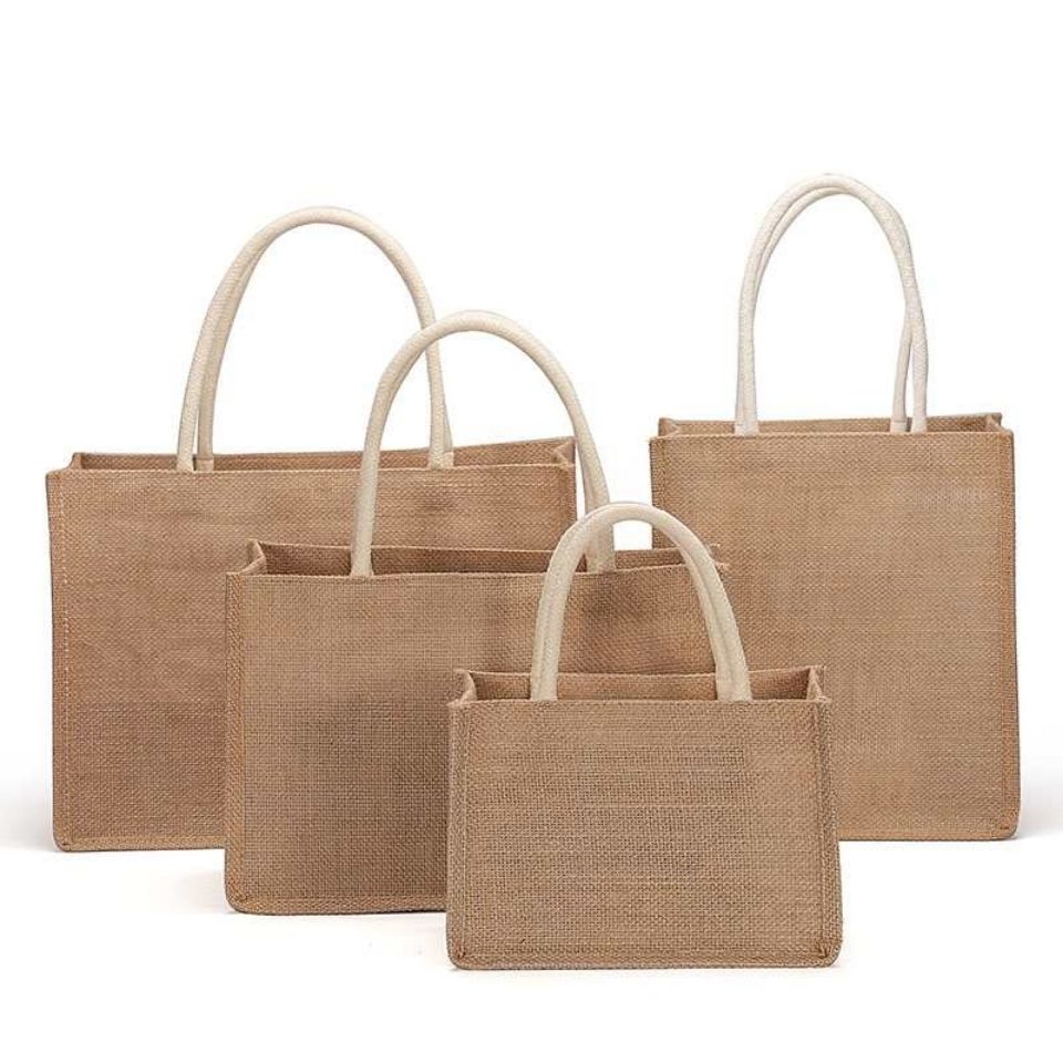 [Spot] linen bag portable purchase bag environmental protection lunch ...