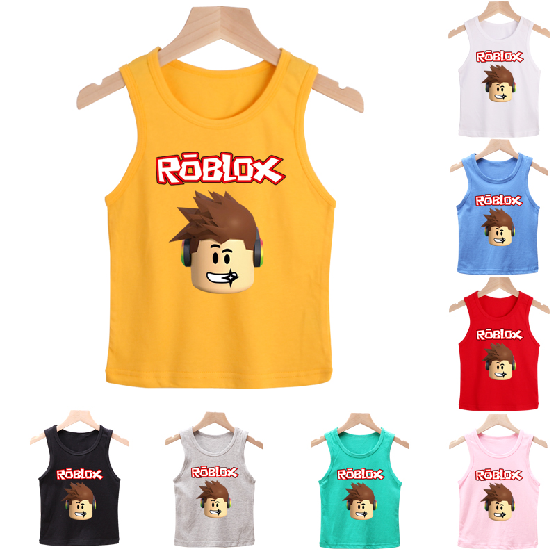 **Babu Buddy** 8 Colors Kids Roblox Cartoon Fashion Cotton Tank Top ...