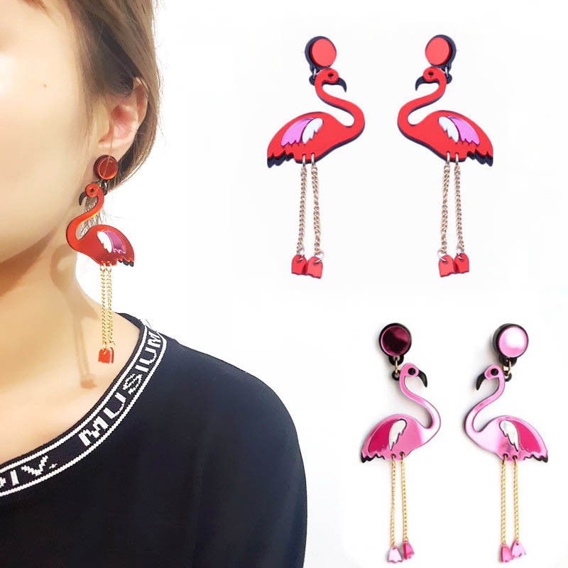 Flamingo dangle earrings hot sale