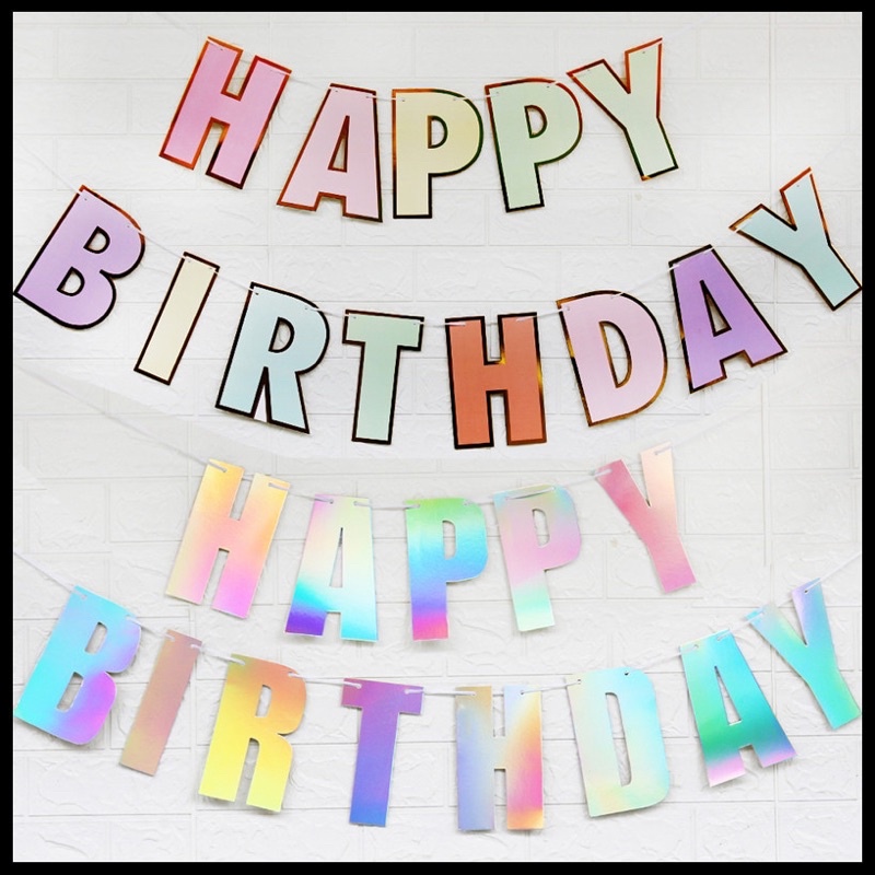Happy Birthday 7 metallic colors for Birthday decoration with Happy ...