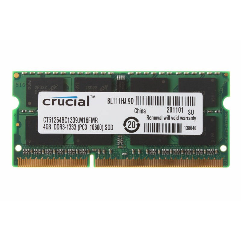 Ready Stock Crucial RAM SODIMM 4GB 8GB DDR3 1066mhz 1333mhz 1600mhz 1866mhz 1.35V 1.5V 204Pin SODIMM Notebook RAM Laptop Memory PC3 Shopee Singapore