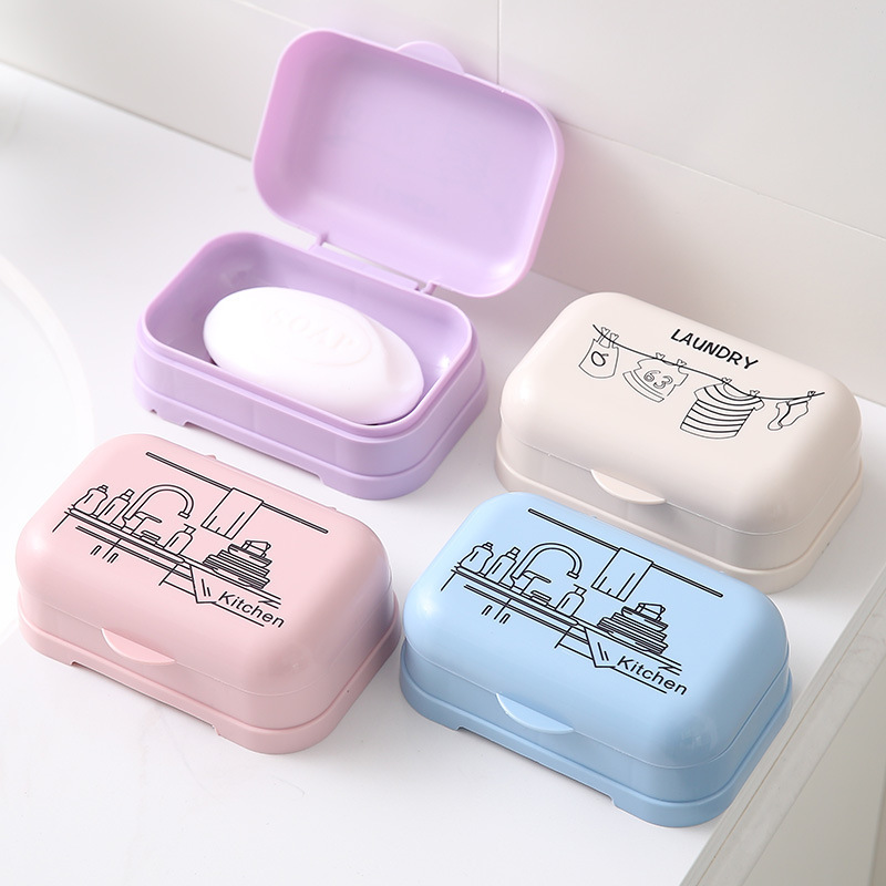 Bathroom Washing Clamshell Printing Soap Box Multifunctional Bathing ...