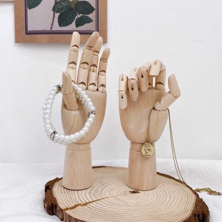 Wooden hand sales jewelry holder