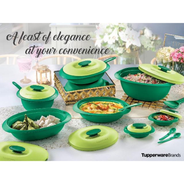 Tupperware Emerald Serving Set (FULL SET - With Rice Server + Sambal ...