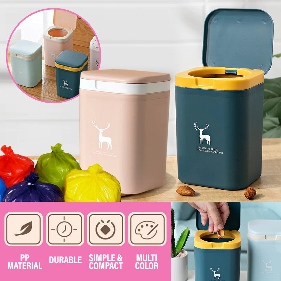 Arjoie Mini Desktop Table Rubbish Trash Bin / Tong Sampah Kecil Gunaan ...