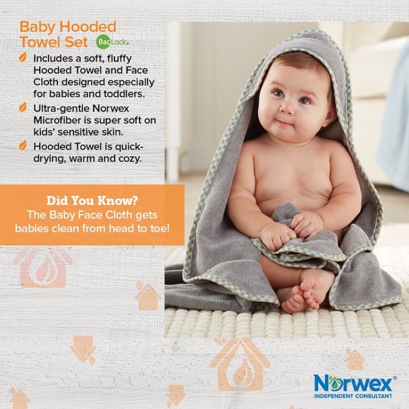 NORWEX BABY HOODED TOWEL AND BIB SET Shopee Singapore