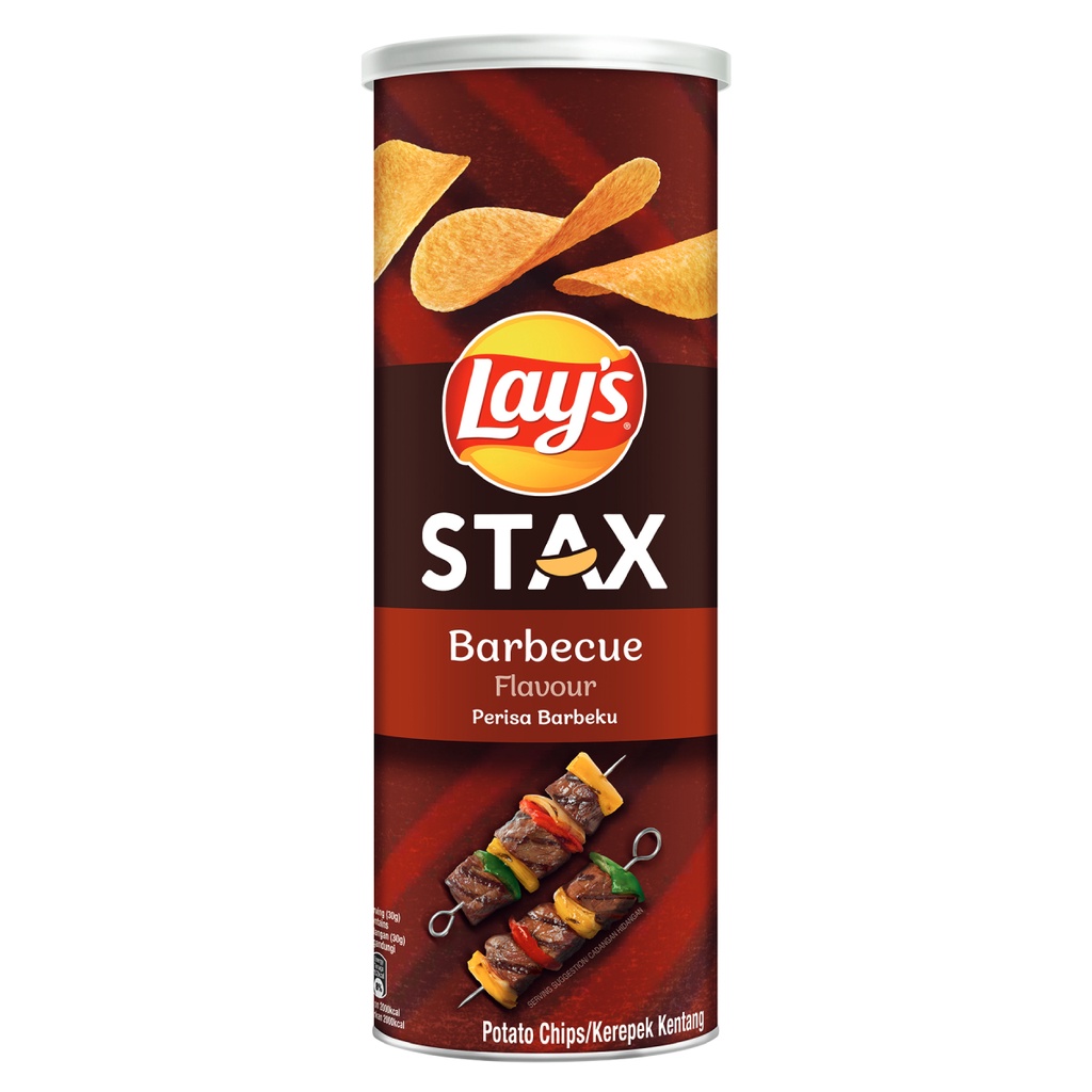 Lay's Stax Barbecue Flavoured Potato Chips Snacks 135g | Shopee Singapore