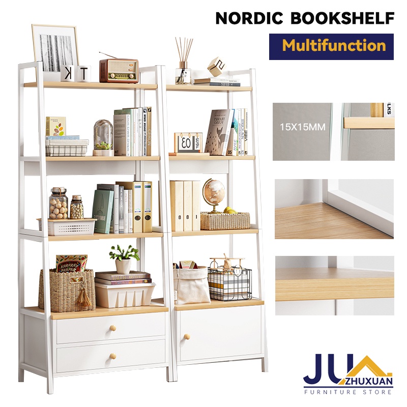 Book Rack Multilayer Storage Display Rack Modern Open Bookshelf Cabinet ...