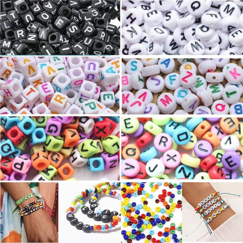 White hot sale letter beads