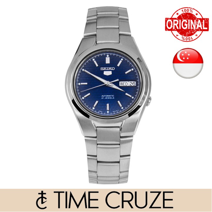 Time Cruze Seiko 5 SNK603K1 Automatic Stainless Steel Blue Textured Dial Men Watch SNK603 SNK603K